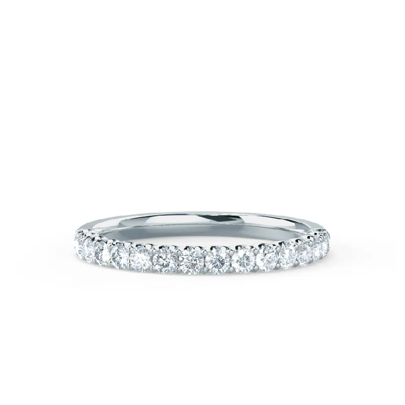 AURELIA - Ready to Ship Moissanite 2mm 950 Platinum Pavé Eternity Band