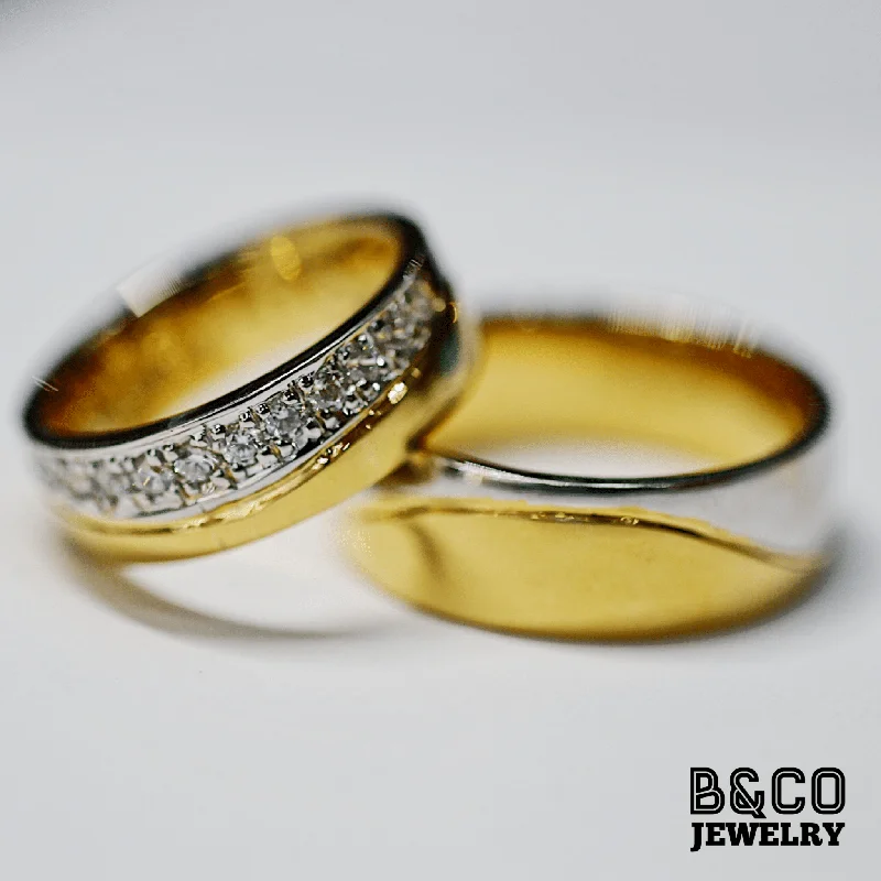 Cairo Two Tone Wedding Rings