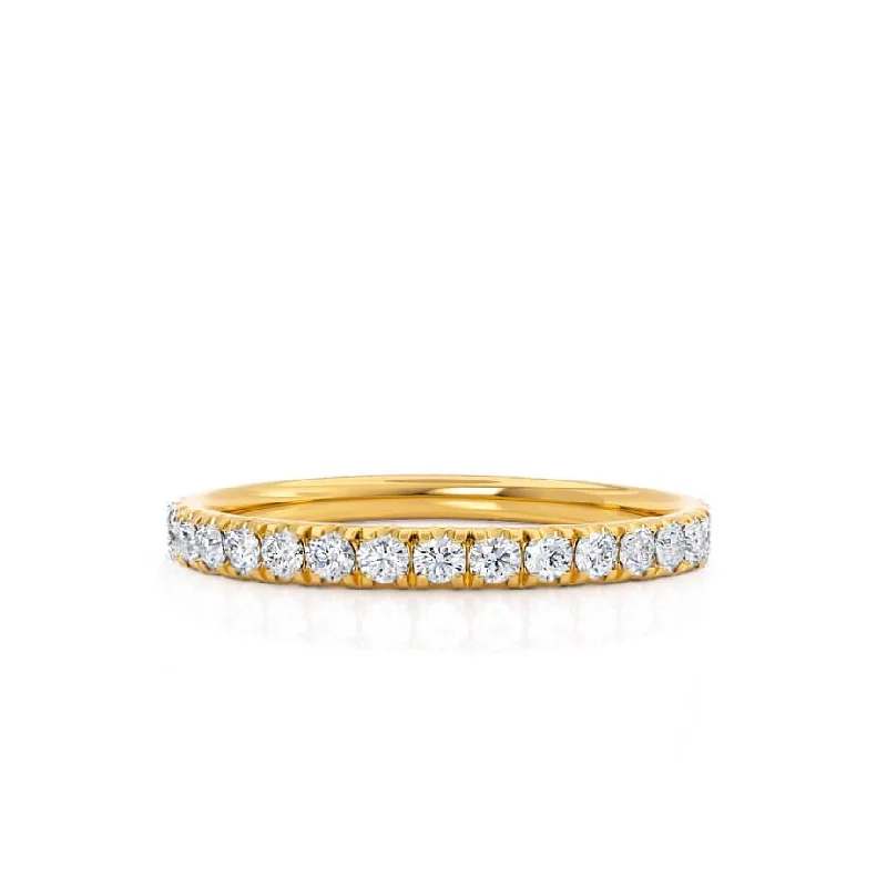 EMBER - Ready to Ship Court Pavé 18k Yellow Gold Eternity Wedding Band