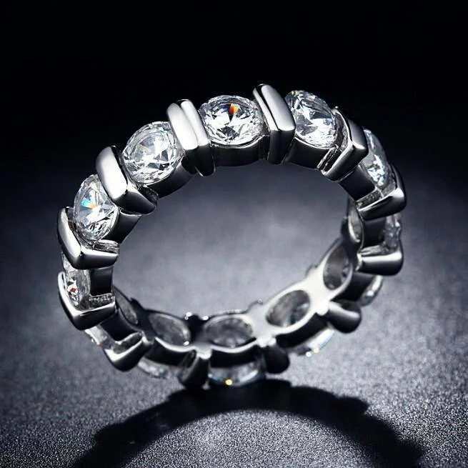 Eternal Bliss 11 Stone Bar Set CZ Eternity Band for Women