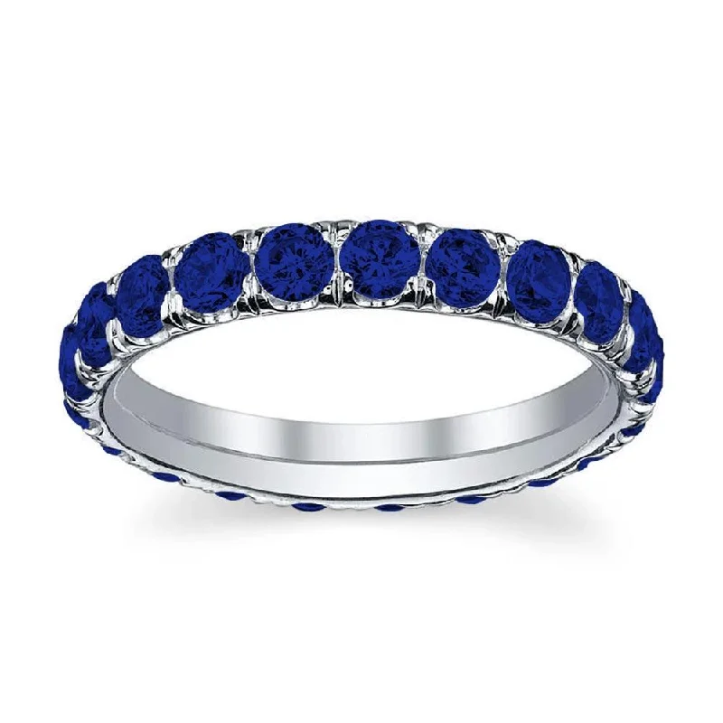 Eternity Ring of Blue Sapphires in U-Pave Setting