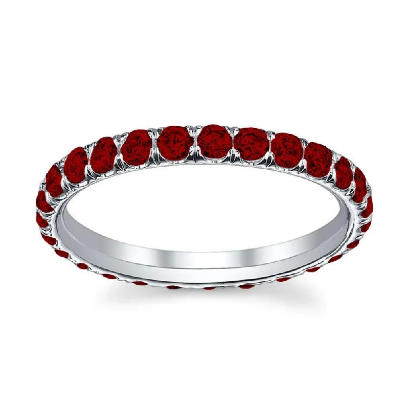 Eternity Ring with U-Pave Set Rubies