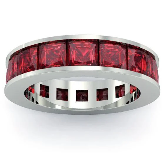 Garnet Birth Stone Eternity Band