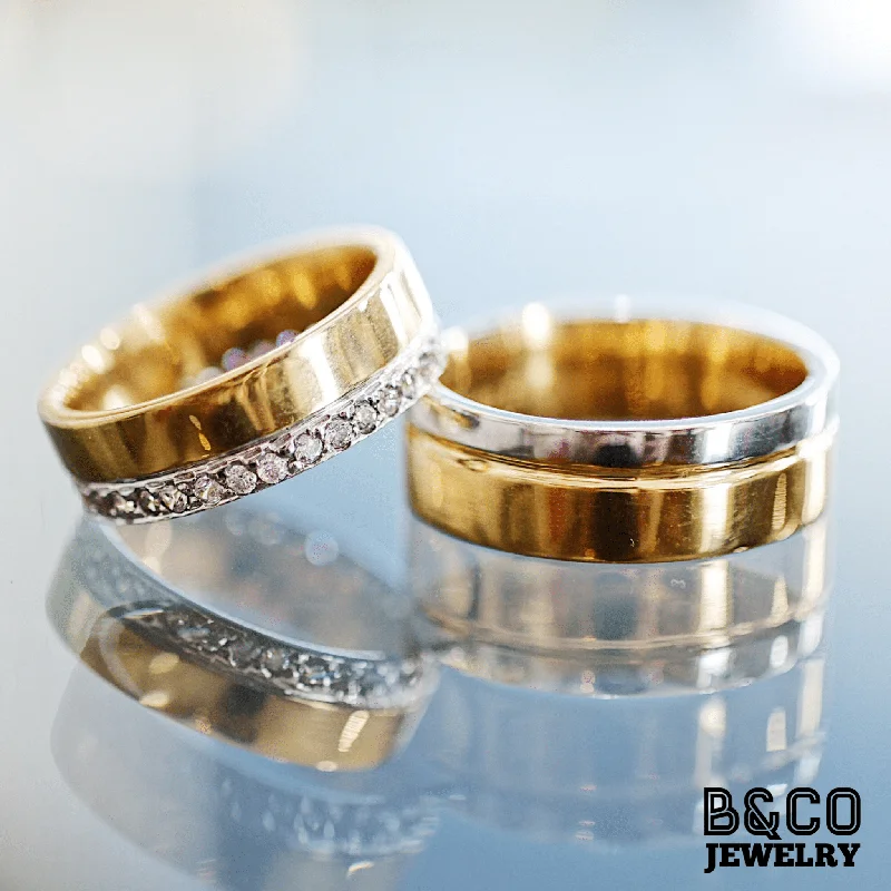 Luxor Two Tone Wedding Rings