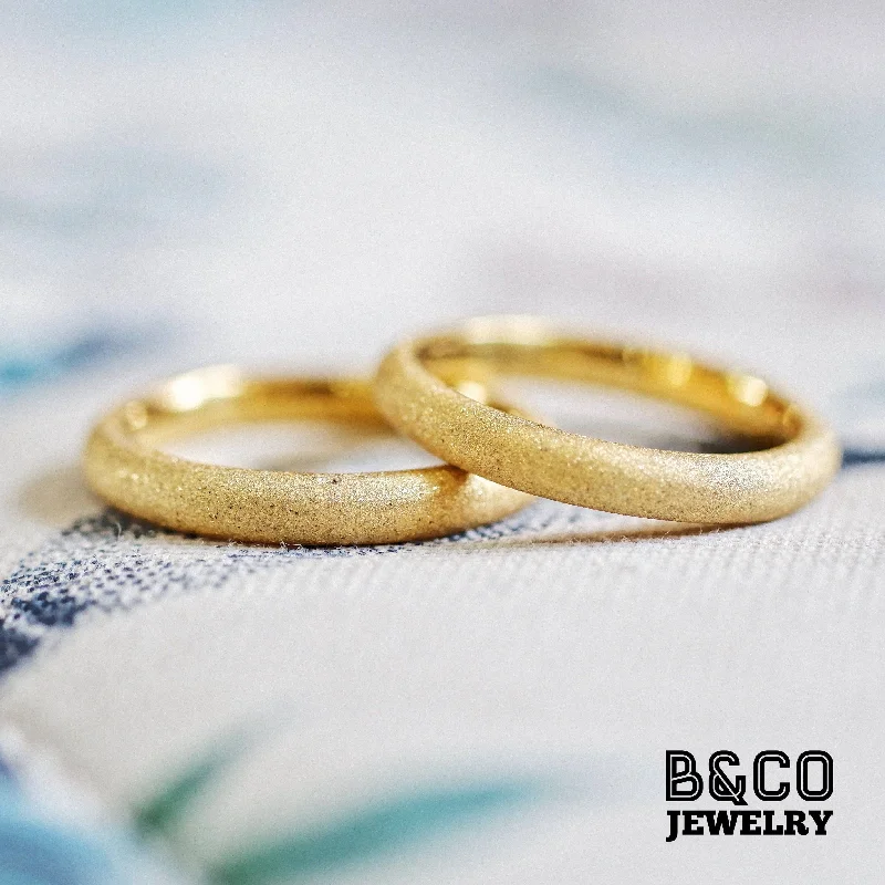 Minimalist Sandblast Wedding Rings