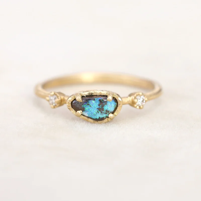 NEW! 18k Australian Boulder Opal Ring by Yasuko Azuma