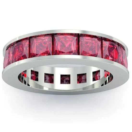 Ruby Birth Stone Eternity Band