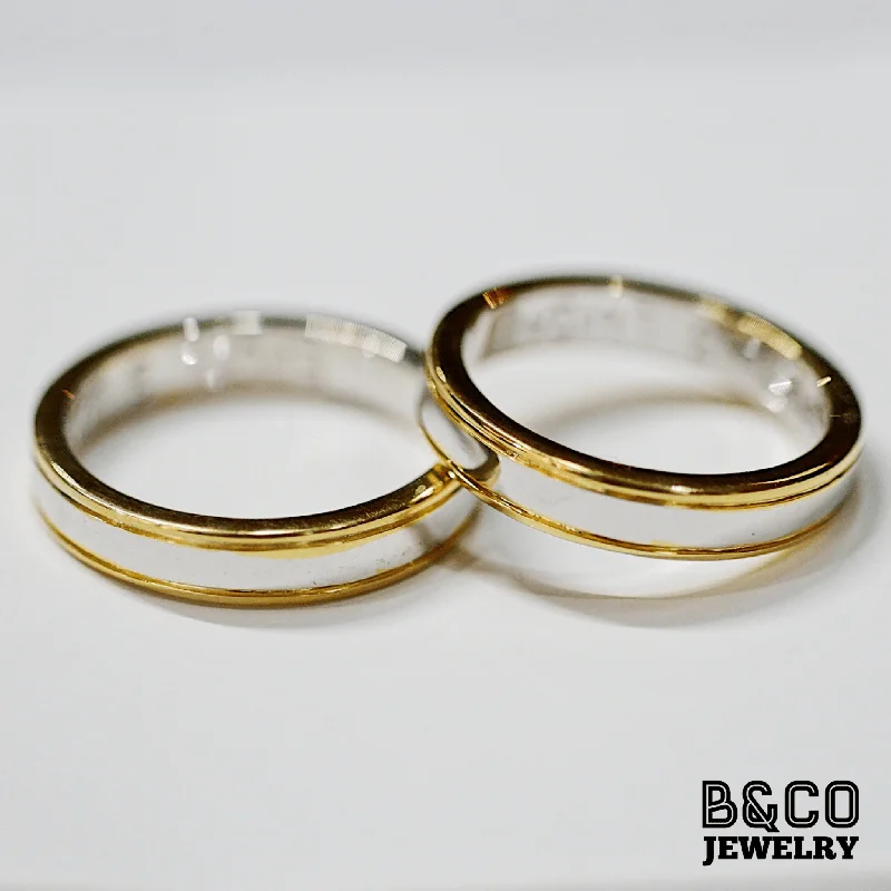 Skiathos Two Tone Wedding Rings