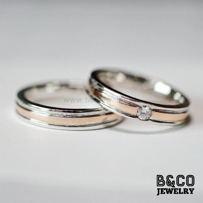 Tallinn Two Tone Wedding Rings