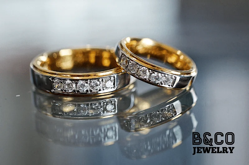 Tuscany Premier Two Tone Wedding Rings