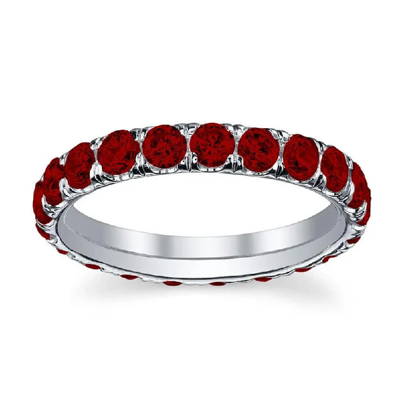 U-Pave Set Ruby Eternity Band